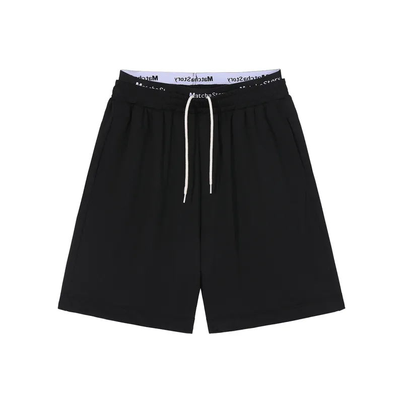 MATCHA STORY Goat Casual Shorts Unisex Black-0