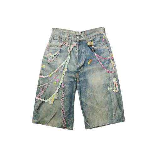 Acne Studios Kawaii Keychains Denim Shorts