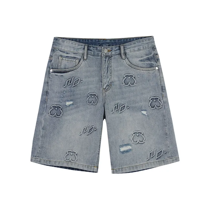 DAVID NAMAN Denim Shorts Men Blue-0