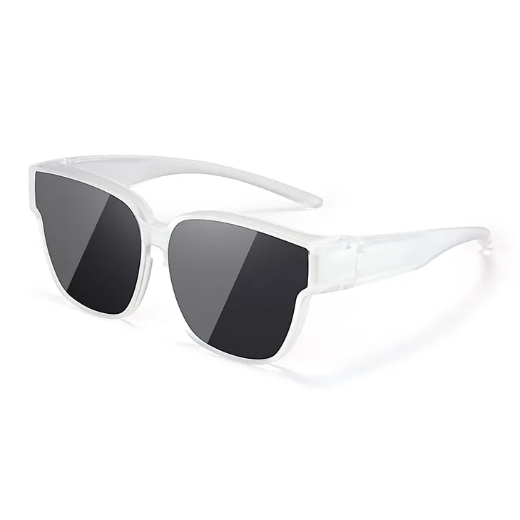 BERTHA TR/Memory Plastic Square Sunglasses Unisex Black, White-3