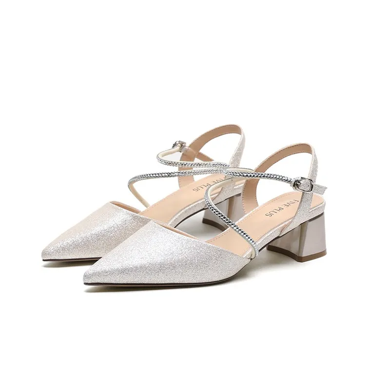FIVE PLUS Chunky Heel High Heels 4.5cm Women's-8
