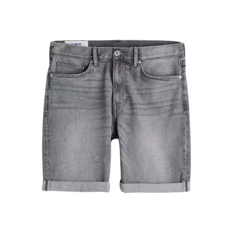 H&M Denim Shorts Men's Denim Gray-0