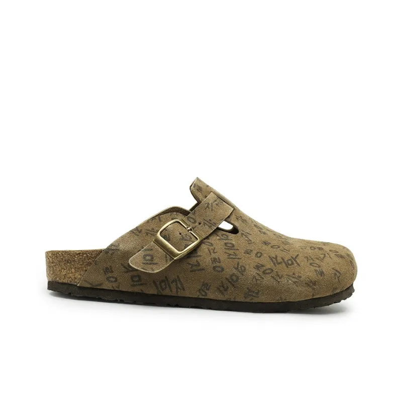 Mulinsen Cork Sole Leather Patchwork Abrasion Resistant Closed Toe Slippers Unisex-12