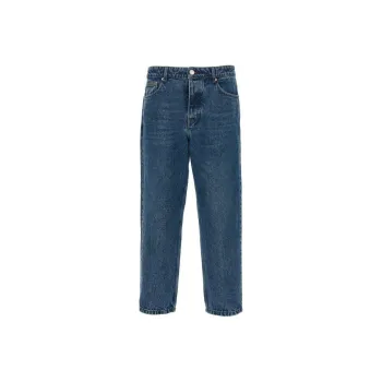 AMIPARIS Paris Logo Patch Tapered Fit Jeans