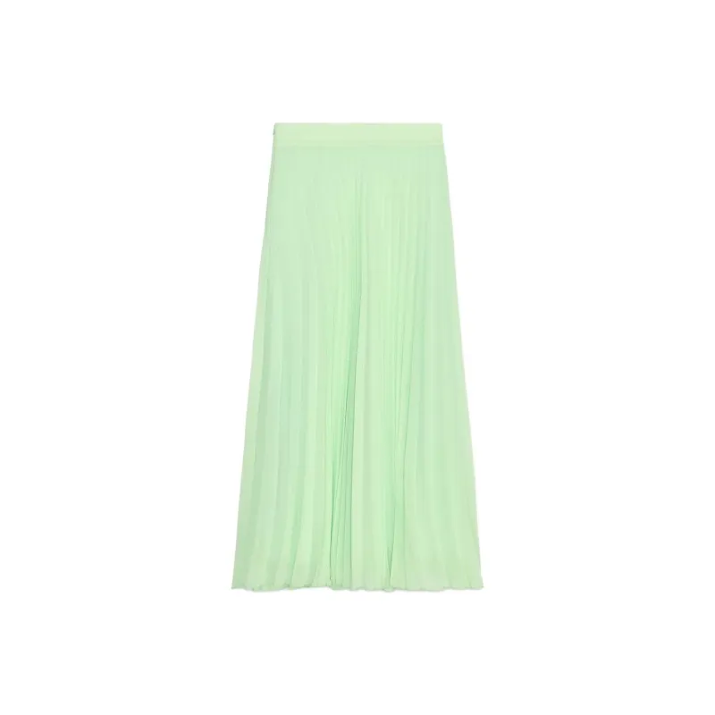 ZARA Casual Long Skirt Women's Verdant Green-1