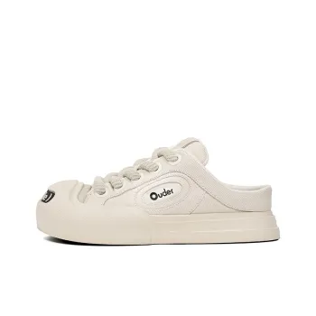 Ouder Smiler Laughs Series Classic, Trendy, Retro Anti Slip Wear Resistant Canvas Shoes Women's Ecru