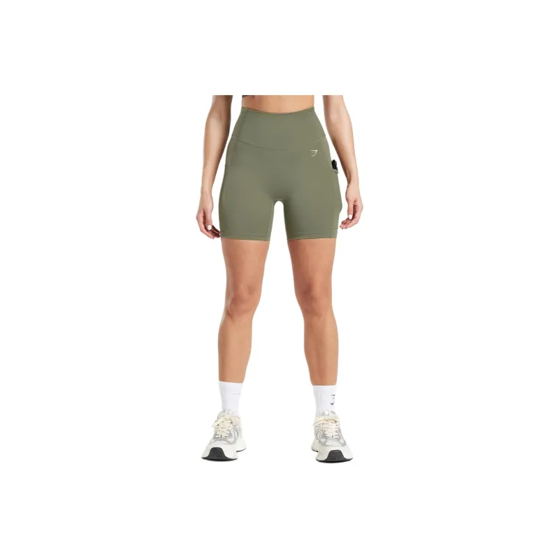 GYMSHARK Yoga Shorts Women's Dark Olive-0