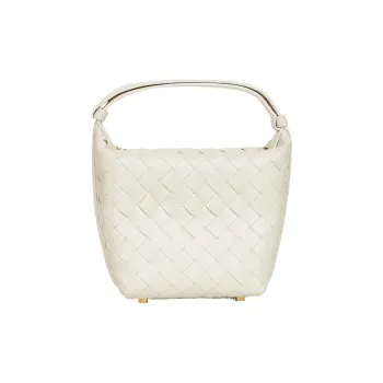 Bottega Veneta Calfskin Handbag Women's Warm White