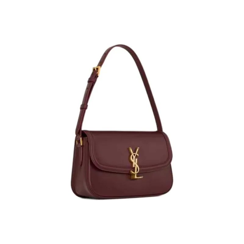 SAINT LAURENT SOLFERINO Cow Leather Shoulder Bag Medium Size Women's Cabernet Sauvignon Red-1