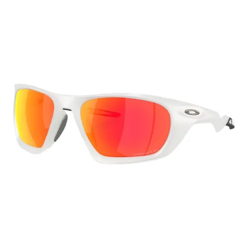 Oakley Plastic Irregular Shape Sunglasses Unisex White
