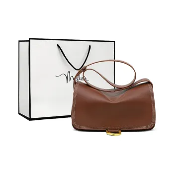 MILLIE'S Cow Leather Underarm Shoulder Bag, Crossbody Bag, Pillow Bag Regular Women's Brick Red/Black