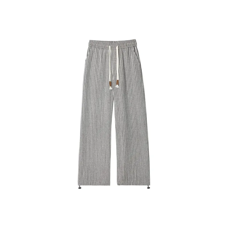 Mimx Homme Casual Pants Unisex Black White Stripes-8