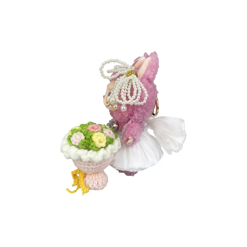 [Modified Doll] POP MART Labubu THE MONSTERS Heartbeat Macaron Collection Pure White Bridal, Cute Hang Tag Box 17cm-6