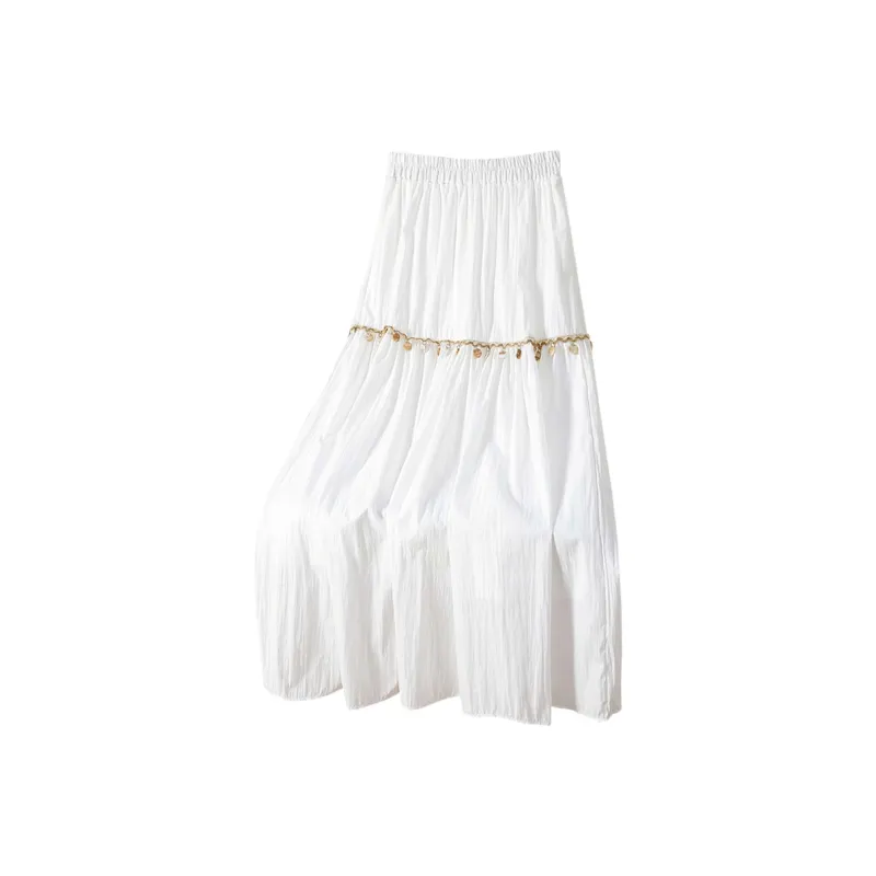 TOUCH Casual Long Skirt Women's White-1