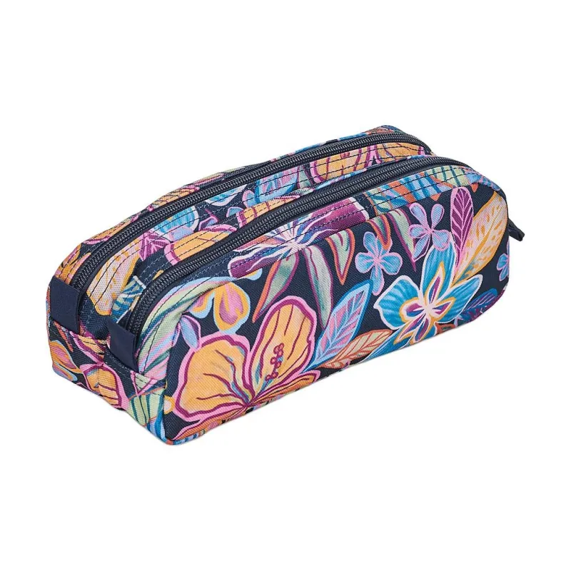 ROXY Recycled Polyester Pen Pouch Storage Bag Women's Blue & Multicolor-1