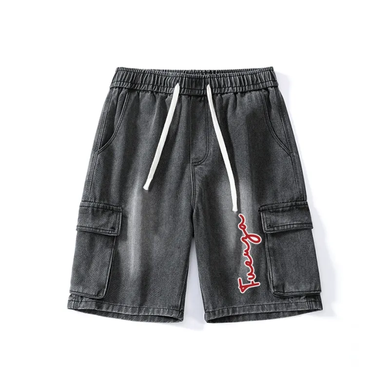 PAINT STAIN Denim Shorts Unisex-6