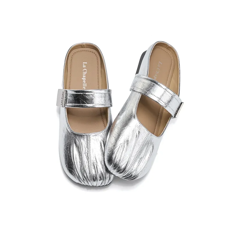 La Chapelle Antibacterial, Slip Resistant, Abrasion Resistant Closed Toe Slippers Women's Silver-1