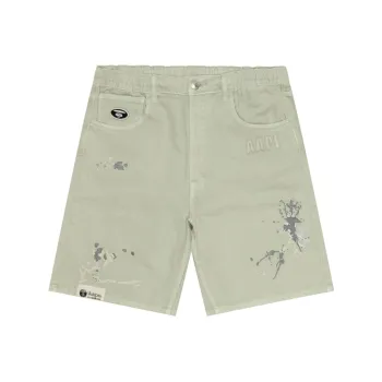 Aape Paint splatter Denim Shorts