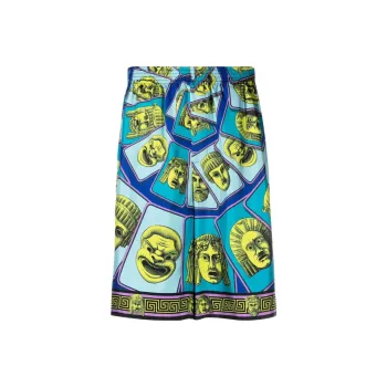 VERSACE Le Maschere Mask Silk Shorts