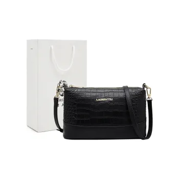 Old Man's Head Top Grain Cow Leather Shoulder Bag, Crossbody Bag Women's Black