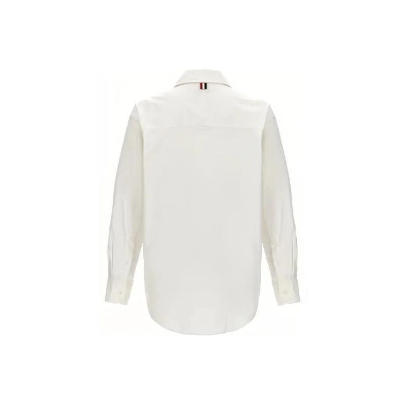 THOM BROWNE Panelled Curved Hem Shirt-1