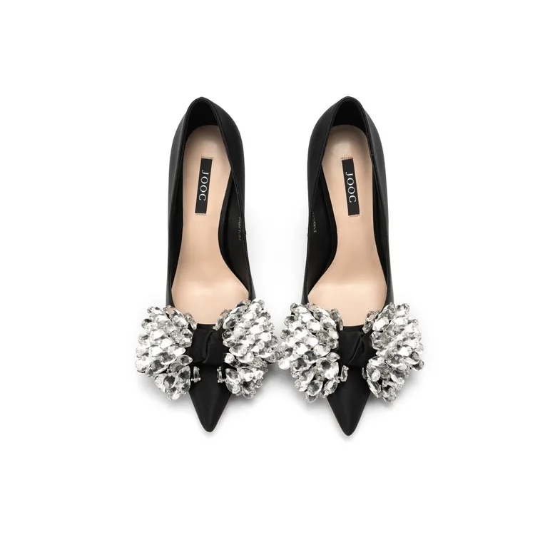 JOOC Slim Heel High Heels 9.5CM Women's Black-3