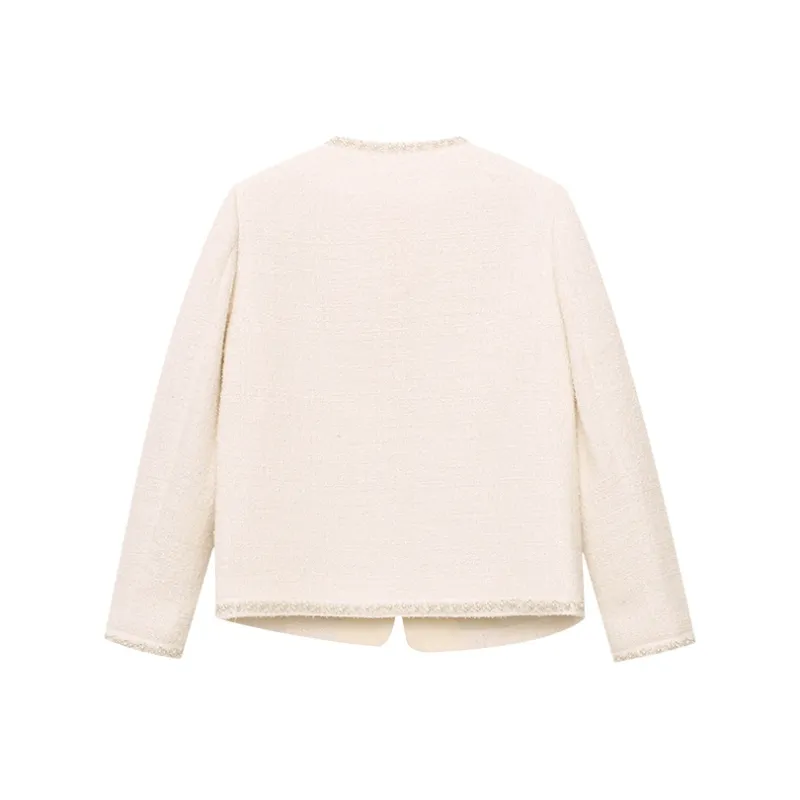 CHARM PICK Cropped Coat Women's White-1