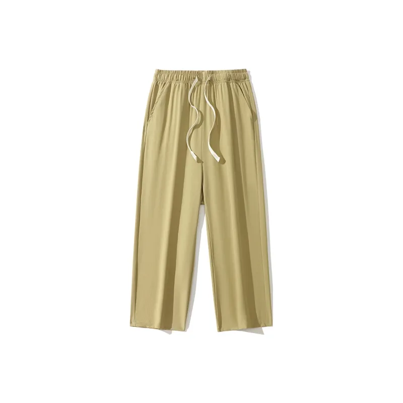 American Sports Solid Color Preppy Style, Plus Size Loose Fit, Quick Dry Soft Casual Pants Unisex-22