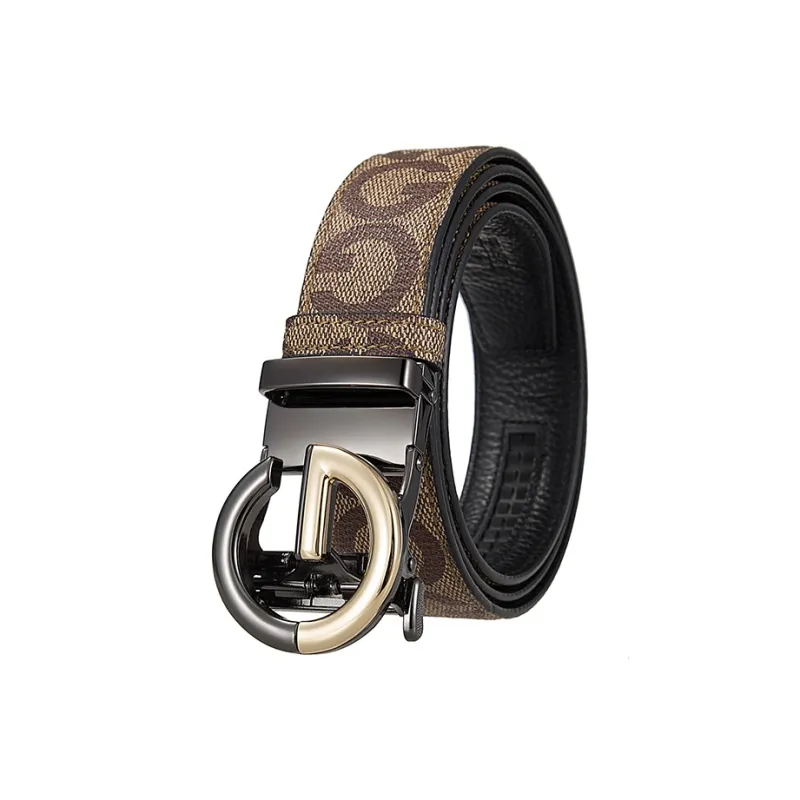 Lanza Top Grain Cow Leather Belts Men's Width 3.5CM-3