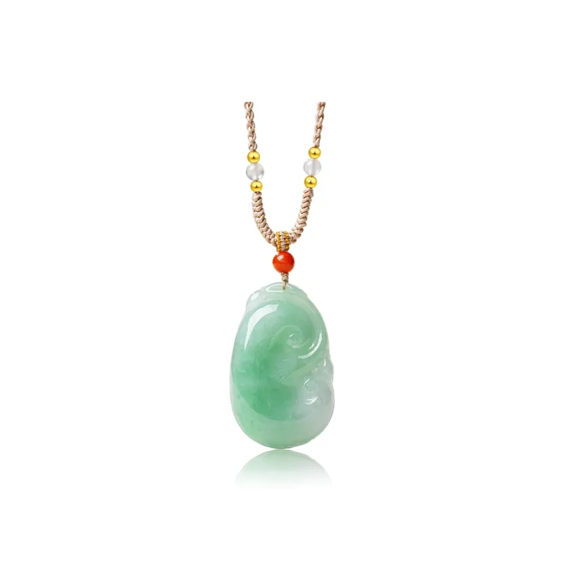 With The Heart Of The Jade Glutinous Jade Jadeite Necklaces Unisex-0