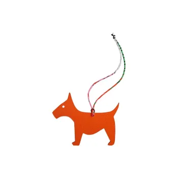 HERMES Chien Cow Leather With Goatskin Bag Accessory Unisex Orange