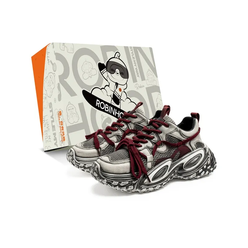 ROBINHOOD Cushioning, Slip Resistant, Abrasion Resistant, Breathable Low Top Chunky Sneakers Men's Box-5