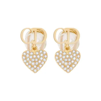DIOR Metal Clip On Earrings Women's Gold