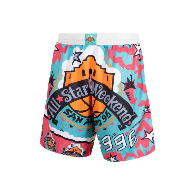 Mitchell & Ness Basketball Shorts Men's Cyan Pink-0