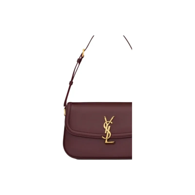 SAINT LAURENT SOLFERINO Cow Leather Shoulder Bag Medium Size Women's Cabernet Sauvignon Red-5