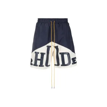 RHUDE Logo Printed Drawstring Shorts