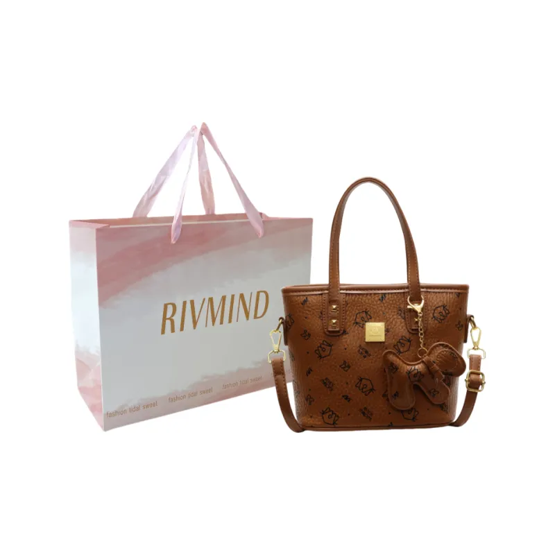RIVMIND PU One Shoulder Handbag Regular Women's Khaki/Pink/Black/Brown-18