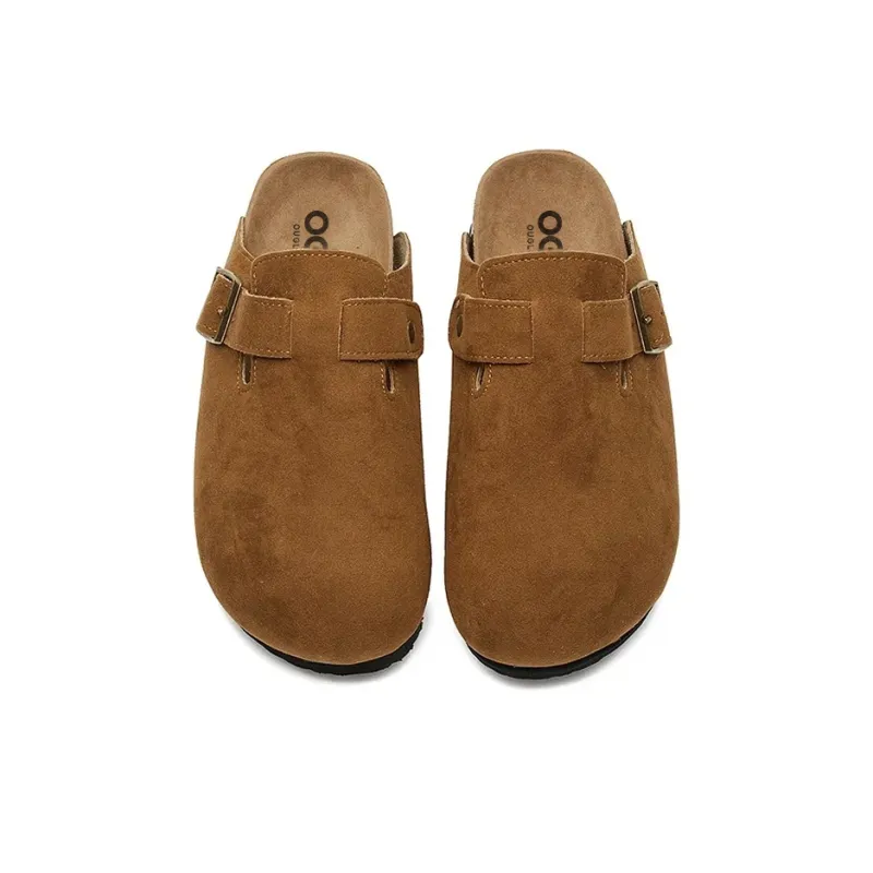 OUGLEMEN Cork Sole Abrasion Resistant Slip Resistant Closed Toe Slippers Unisex-4
