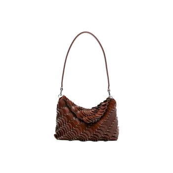 Paco Rabanne Calfskin Shoulder Bag Women's Brandy Brown