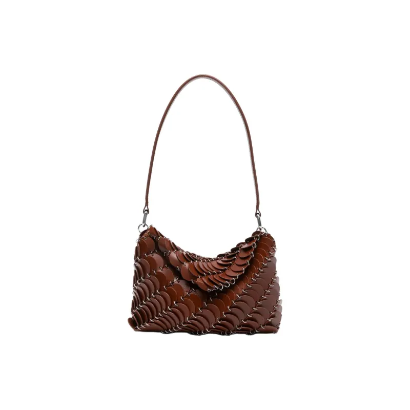 Paco Rabanne Calfskin Shoulder Bag Women's Brandy Brown-0