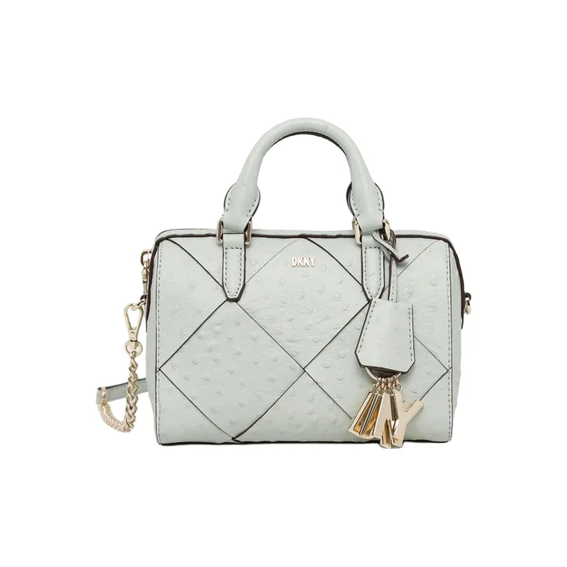 DKNY Leather Boston Bag, Shoulder Bag, Crossbody Bag, Handbag Women's Mint Green-0