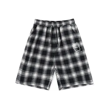 TVX Casual Shorts Unisex Black White Plaid