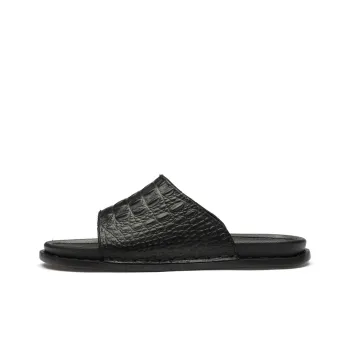 AIPSEN Rubber Sole Slip Resistant Abrasion Resistant Slide Slippers Men's Black