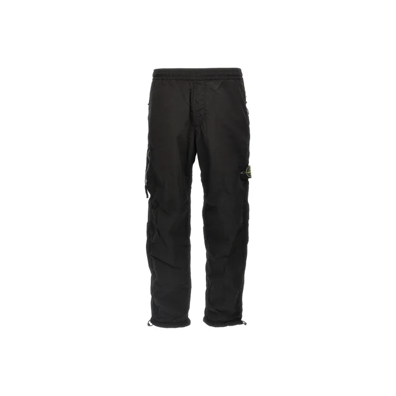 STONE ISLAND Logo Patch Elastic Waist Trousers-0