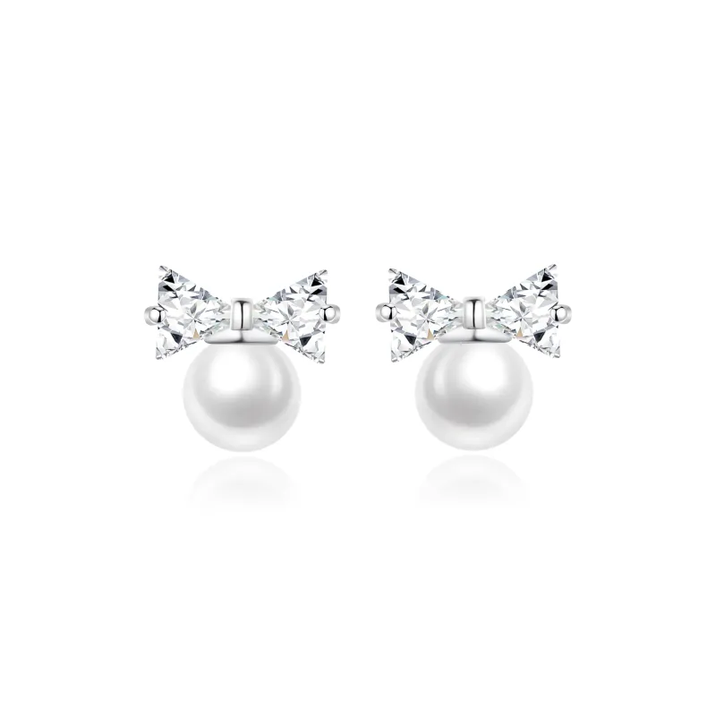 Lao Feng Xiang S925 Silver Stud Earrings Women's-0