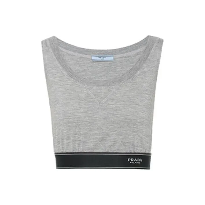 PRADA Tank Tops Women's Gray-0