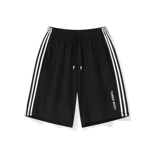 THREE-BODY Casual Shorts Unisex Black