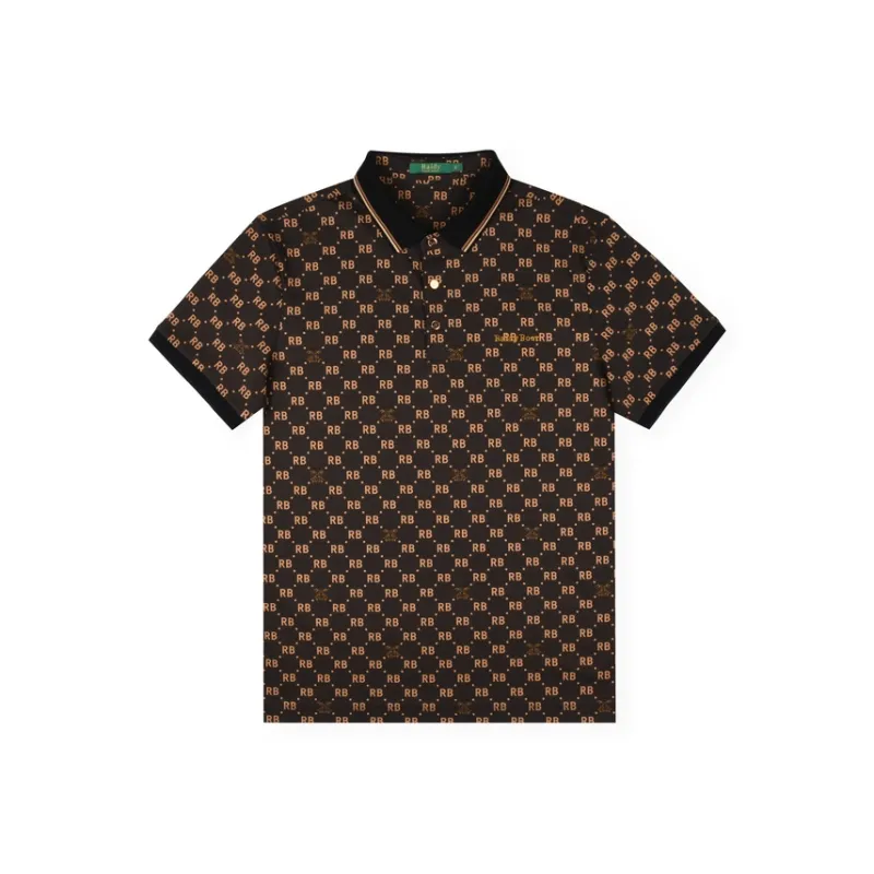 Raidy Boer 2025 Summer Polo Shirt Men's Black Floral-0