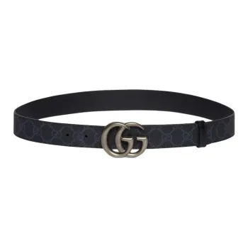 GUCCI Ruthenium, Canvas Belt Unisex Black Width 5cm
