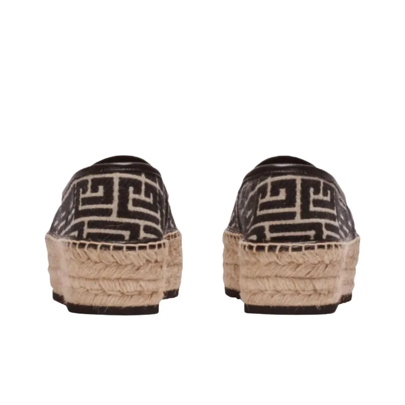 BALMAIN Alex Monogrammed Platform Espadrilles Women's-4